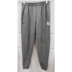 NBA Boys Gray Jogger Pants Elastic Waist Pockets Basketball Size 14-16